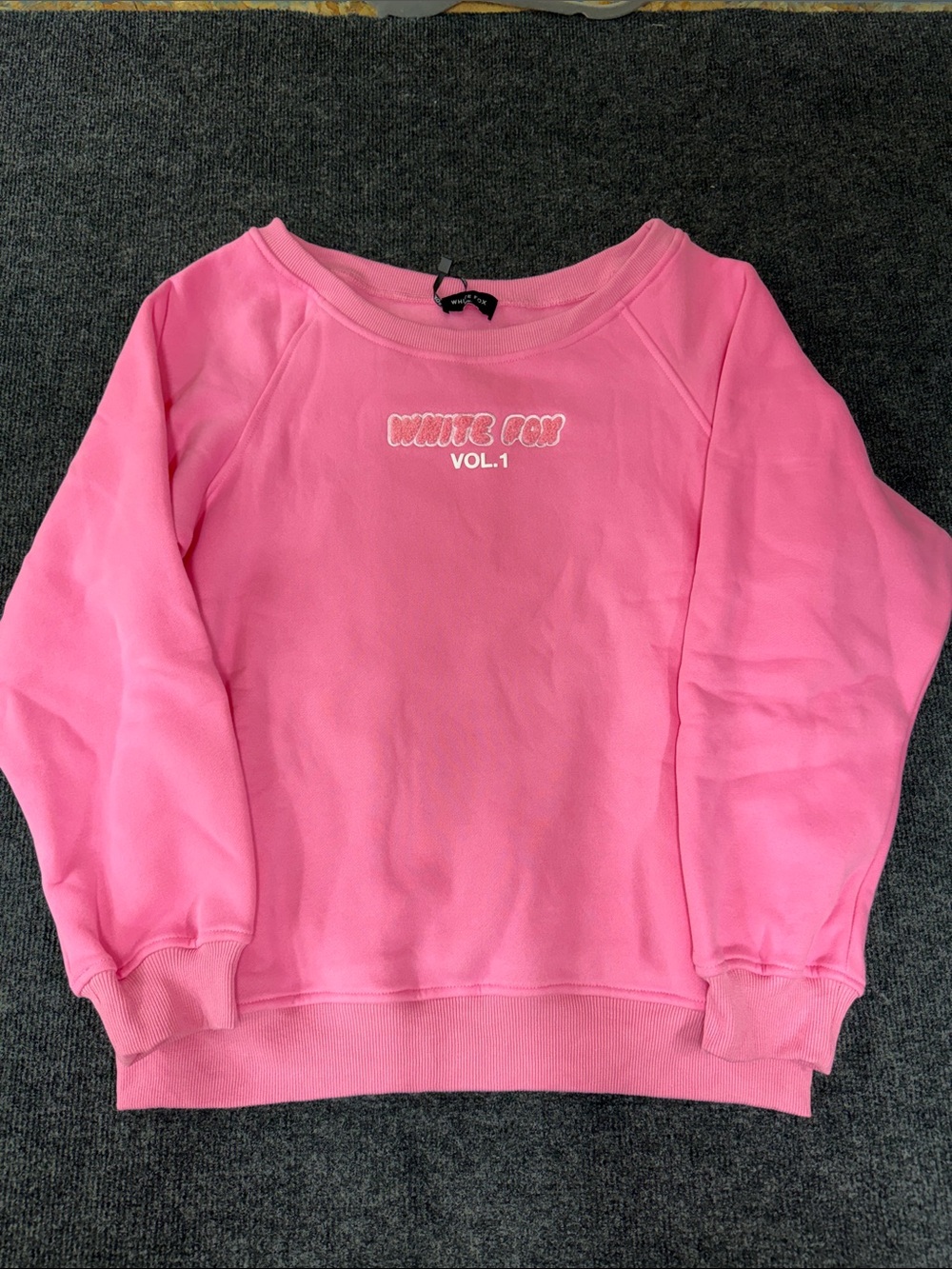Fox Pink 'WHITE FOX off shoulder VOL.1 Crewneck Sweatshirt S/M